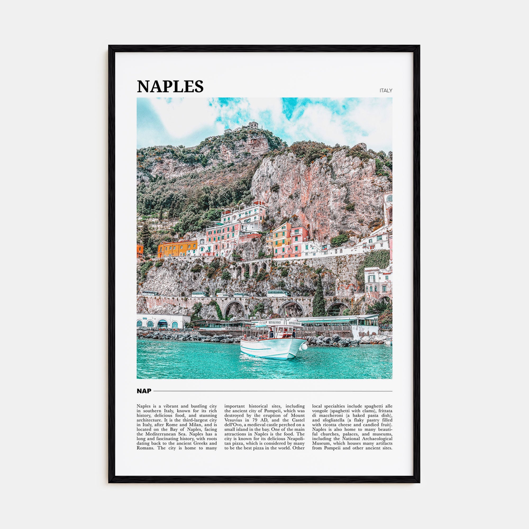 Naples, Italy Travel Color No 1 Poster