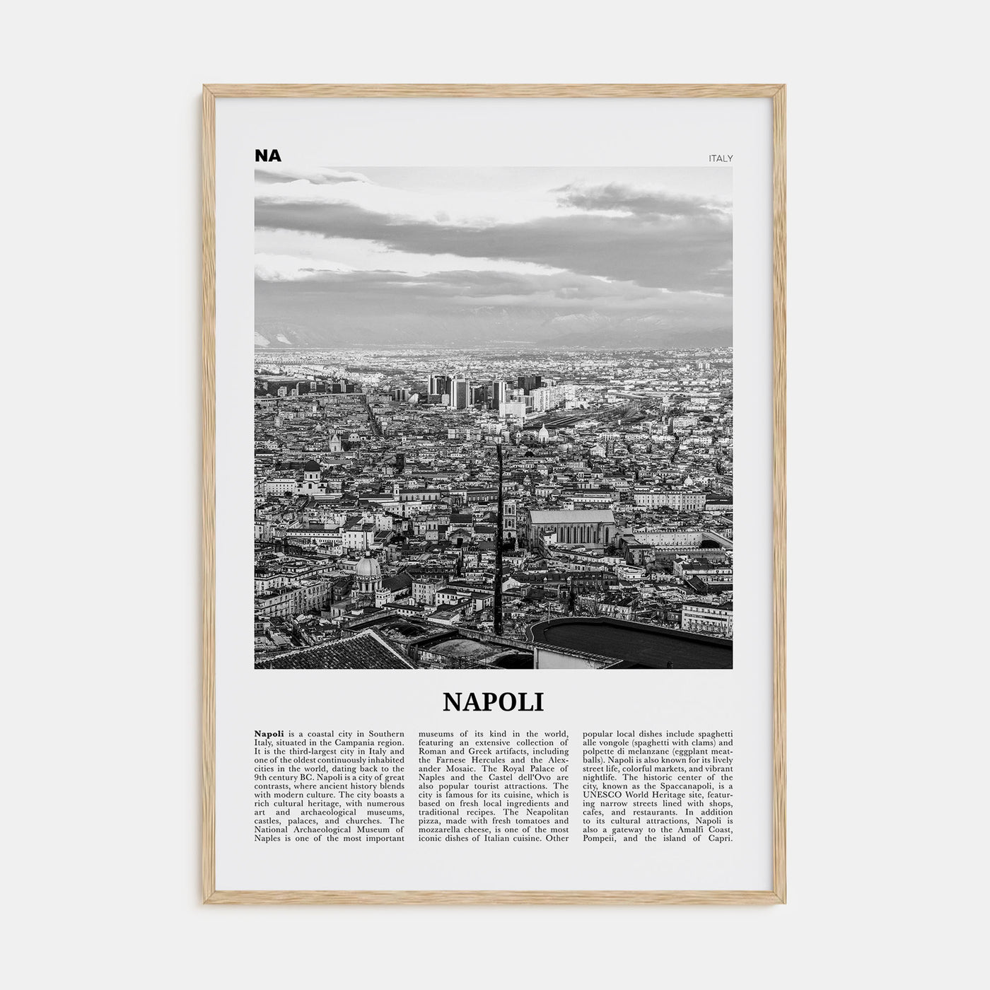 Napoli Travel B&W Poster