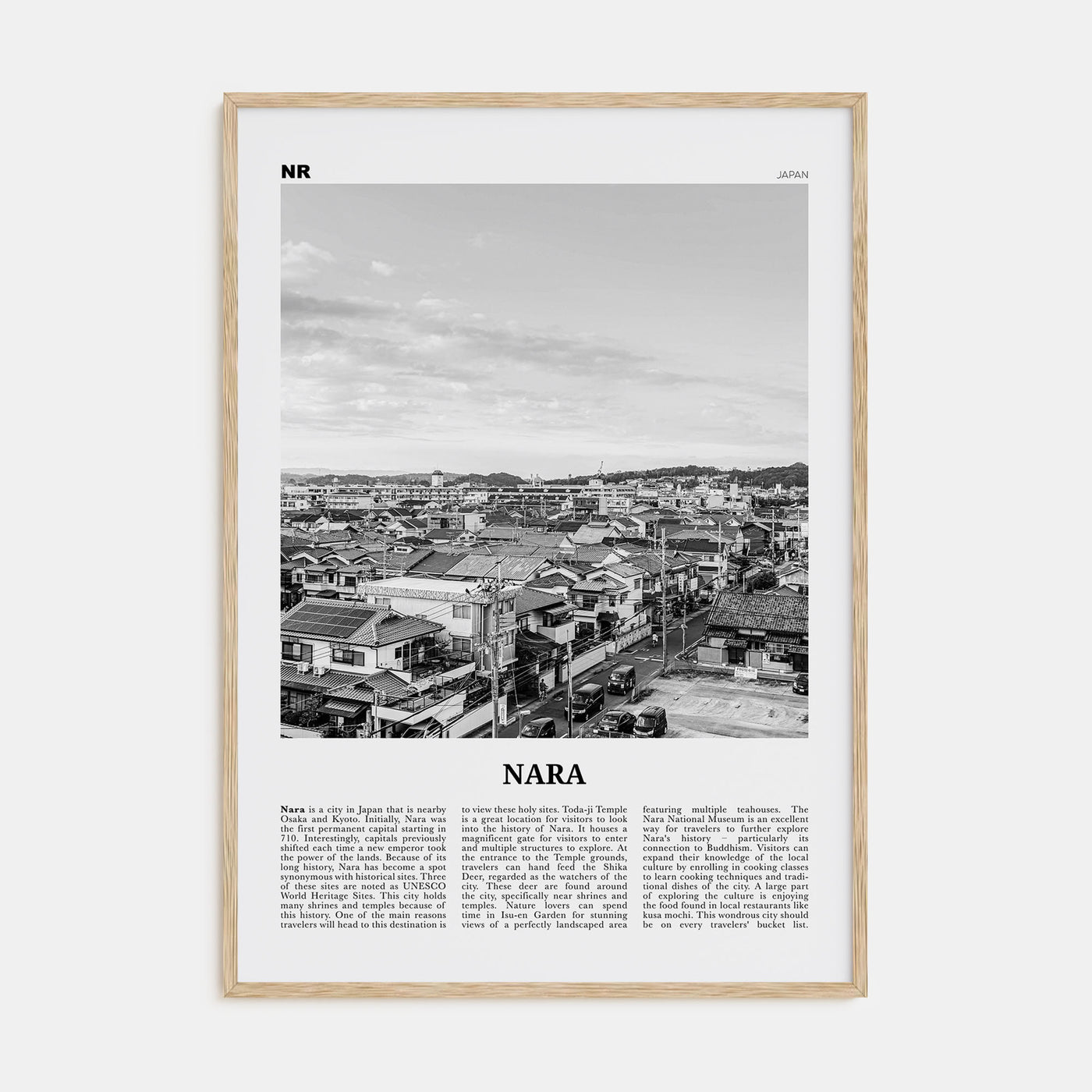 Nara Travel B&W Poster