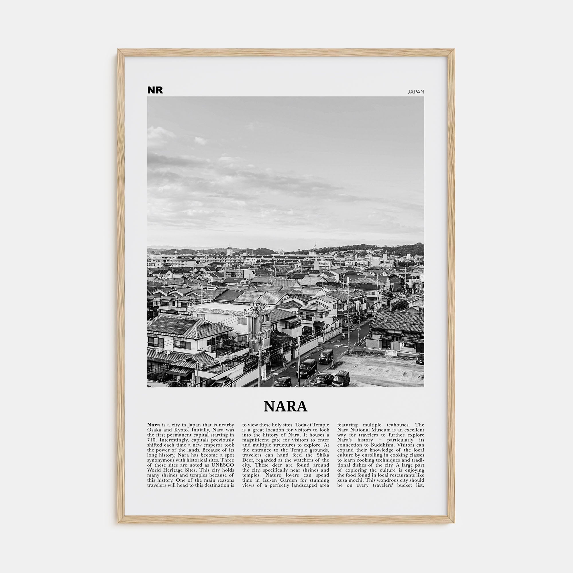 Nara Travel B&W Poster
