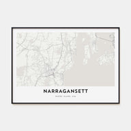 Narragansett Map Landscape Poster