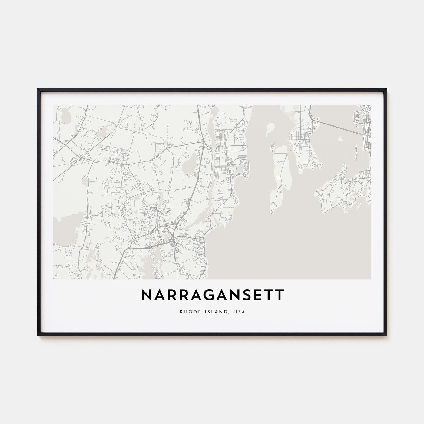Narragansett Map Landscape Poster