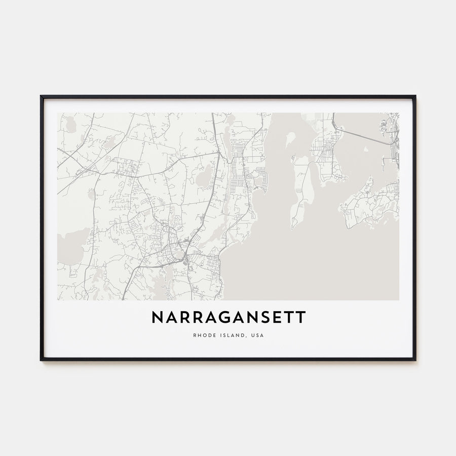 Narragansett Map Landscape Poster