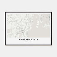 Narragansett Map Landscape Poster