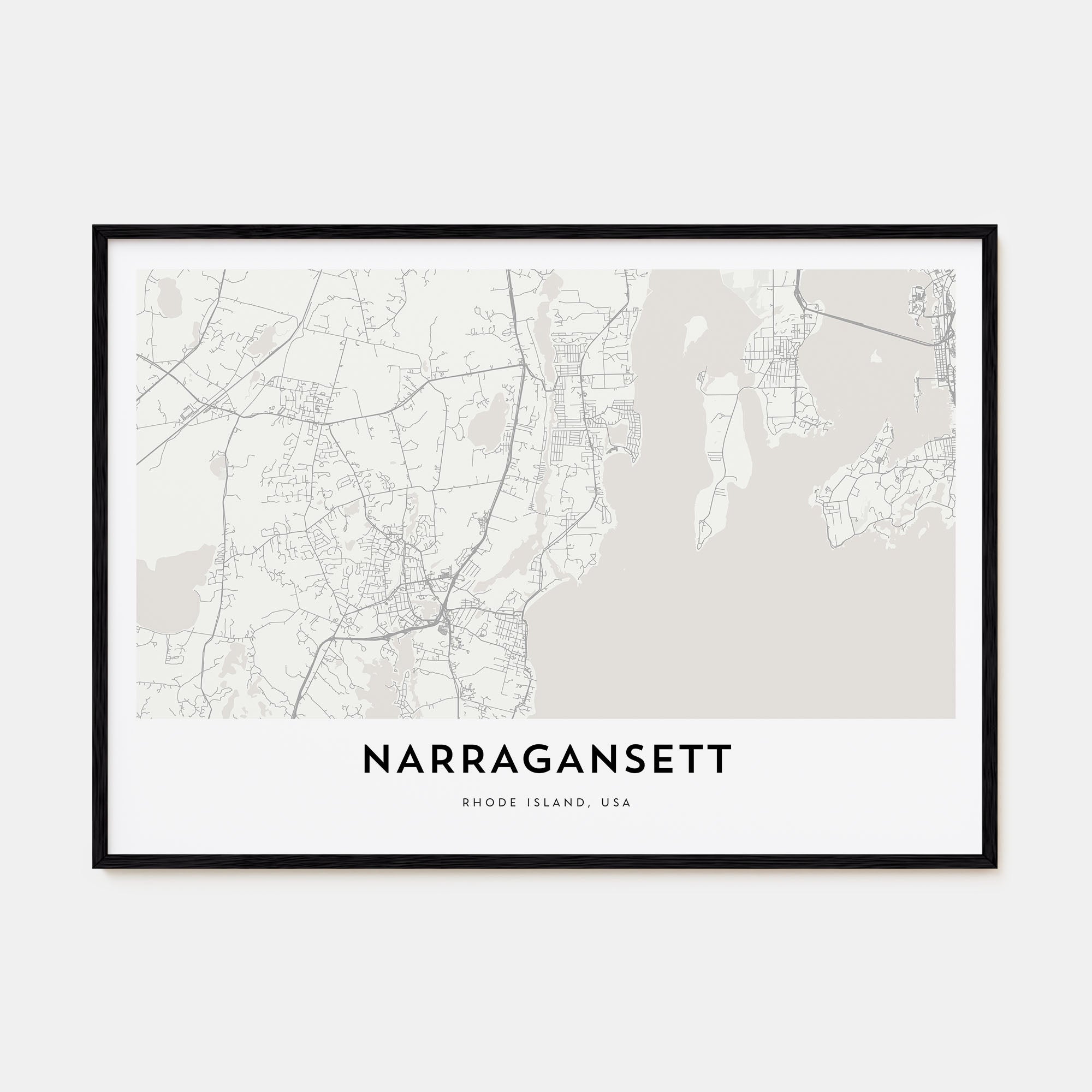 Narragansett Map Landscape Poster