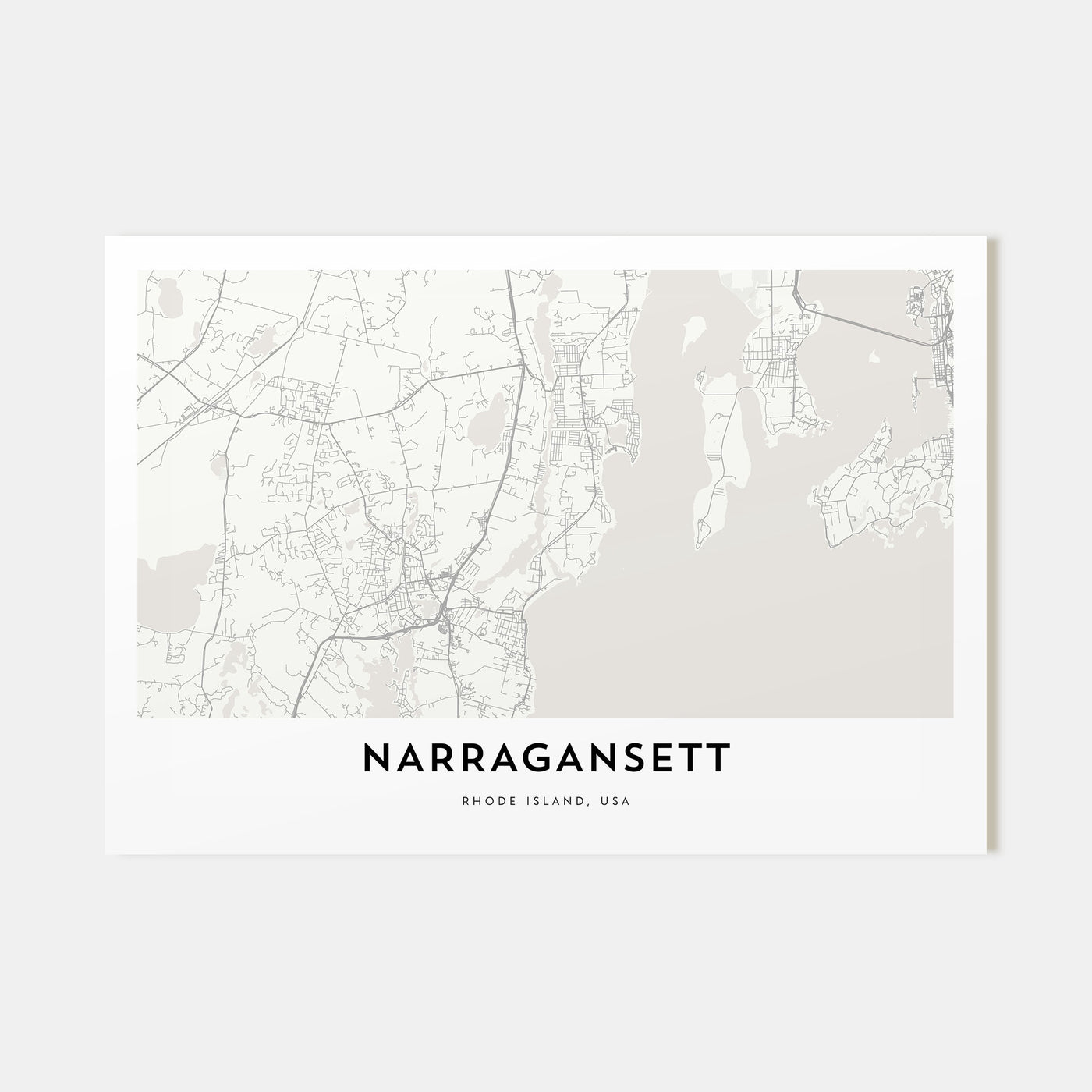 Narragansett Map Landscape Poster