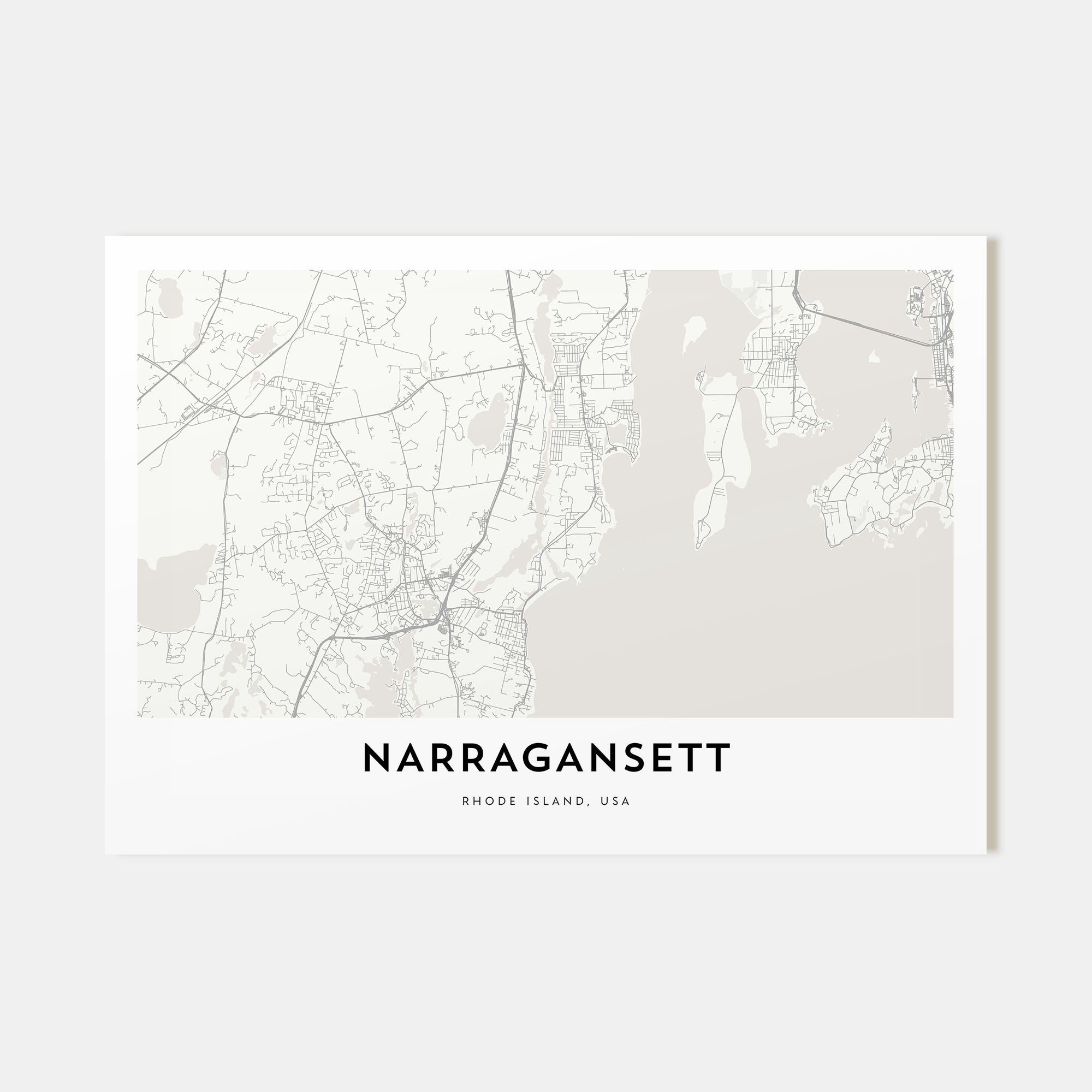 Narragansett Map Landscape Poster