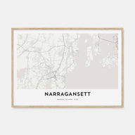Narragansett Map Landscape Poster