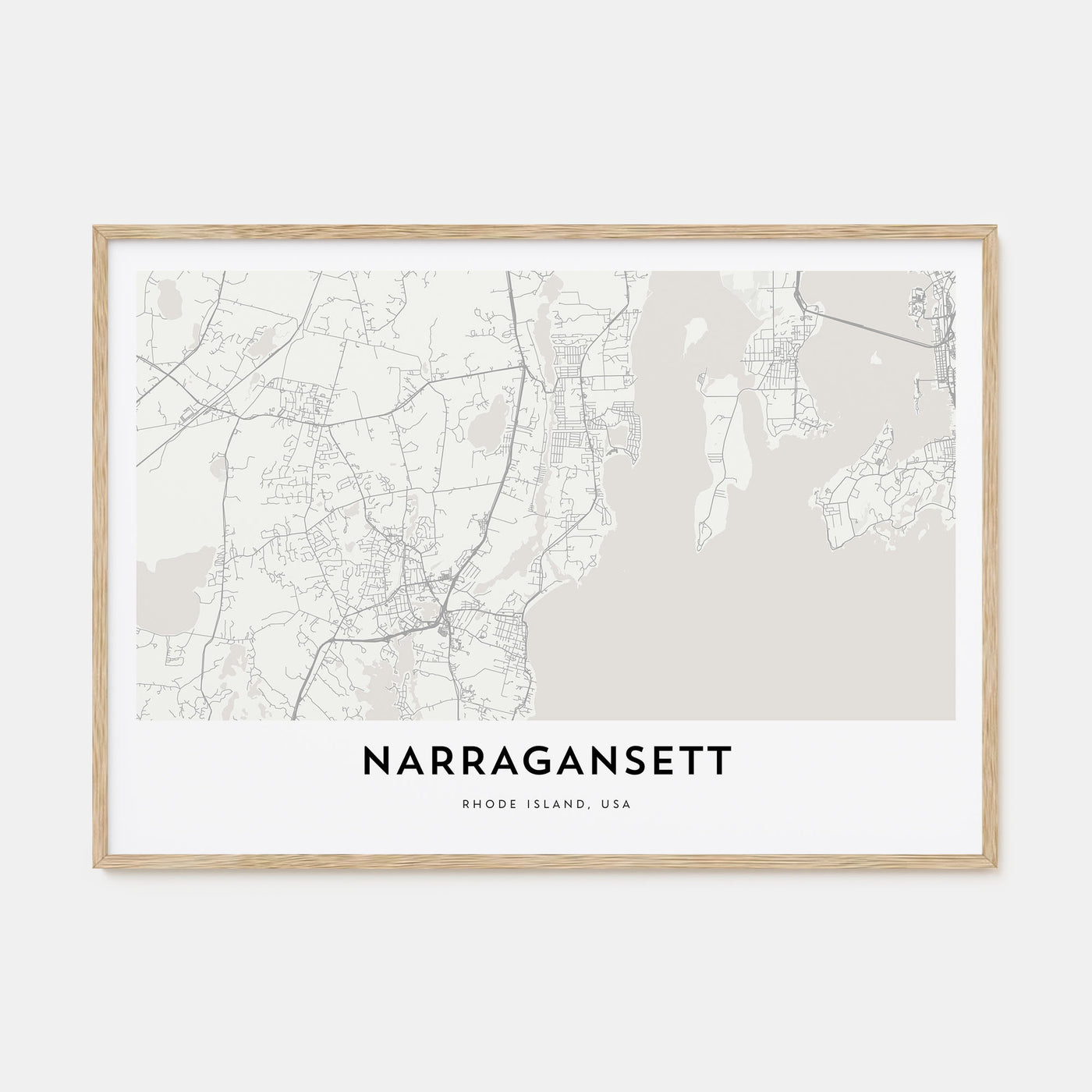 Narragansett Map Landscape Poster