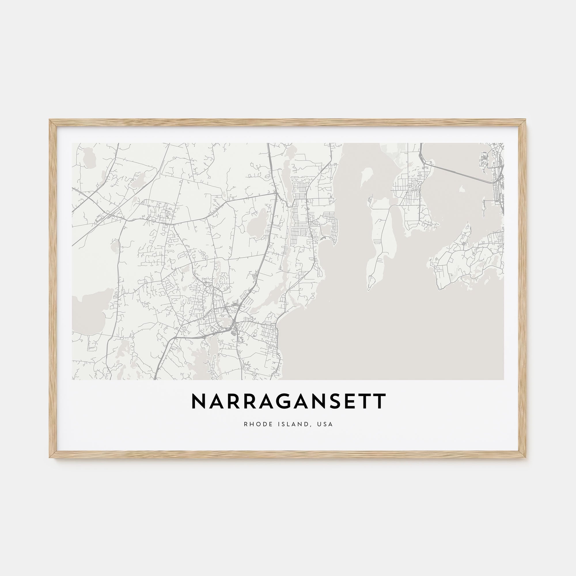 Narragansett Map Landscape Poster