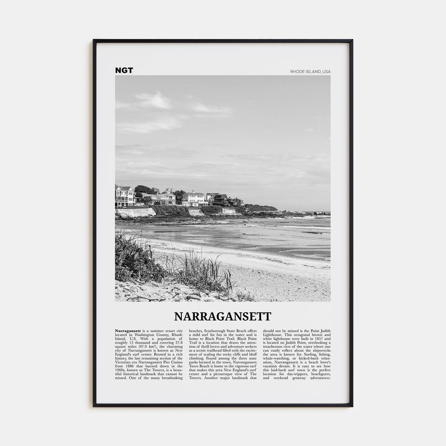 Narragansett Travel B&W No 1 Poster