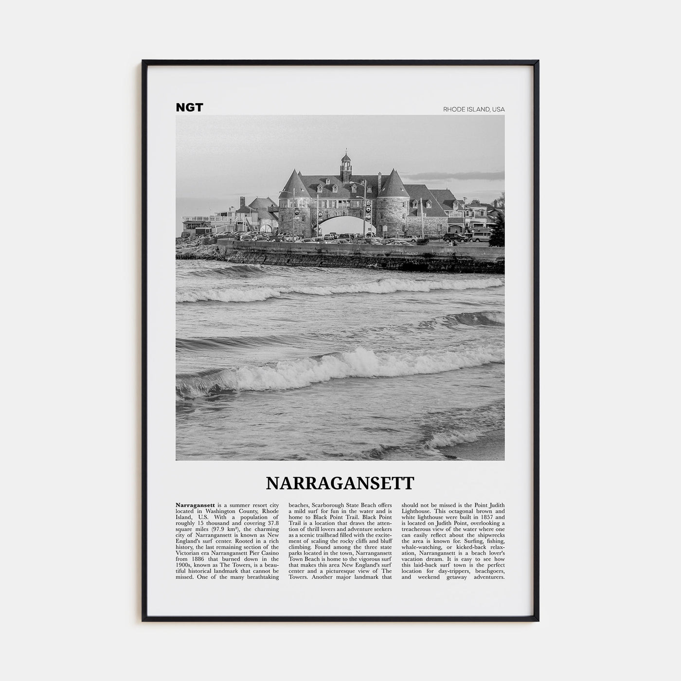Narragansett Travel B&W No 2 Poster