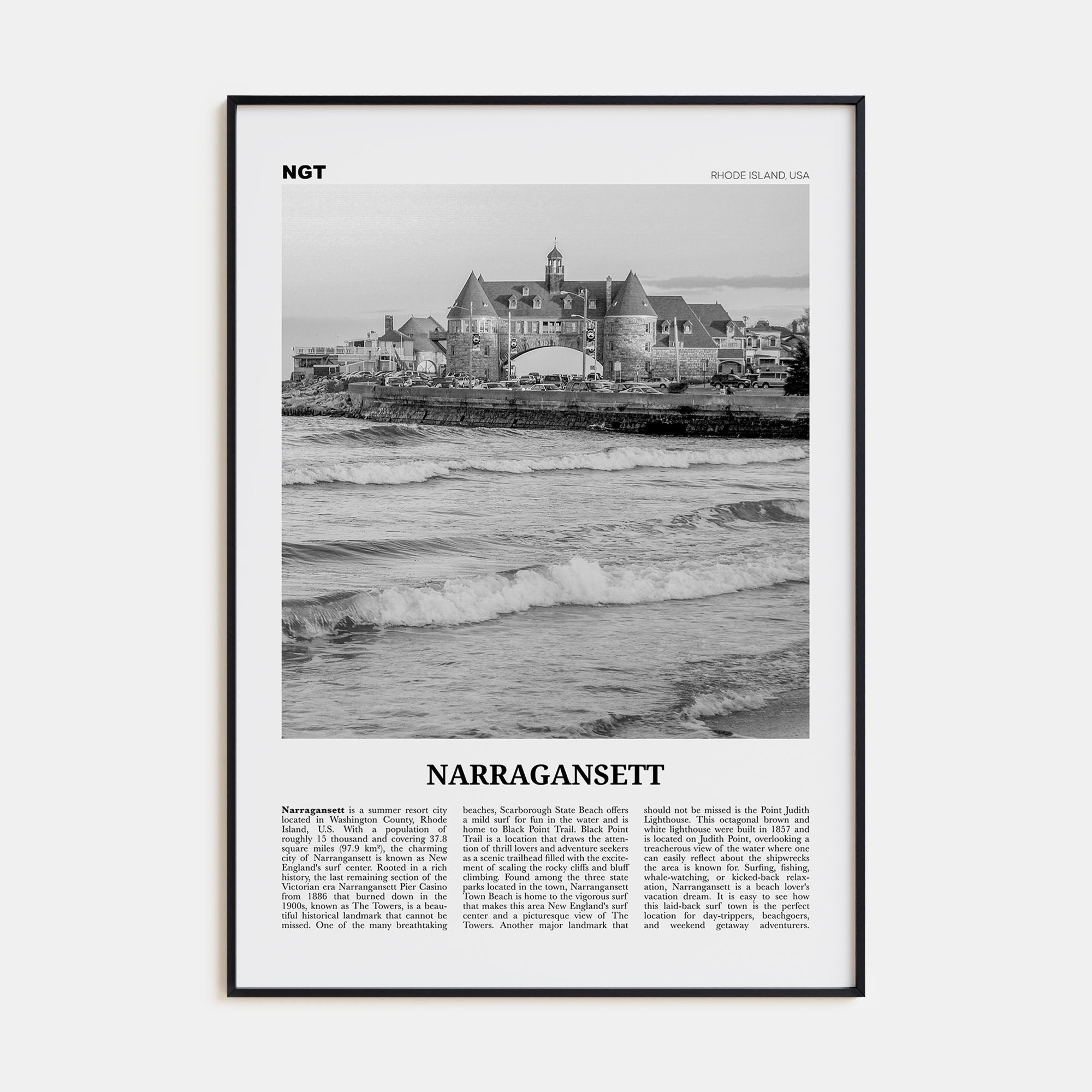 Narragansett Travel B&W No 2 Poster
