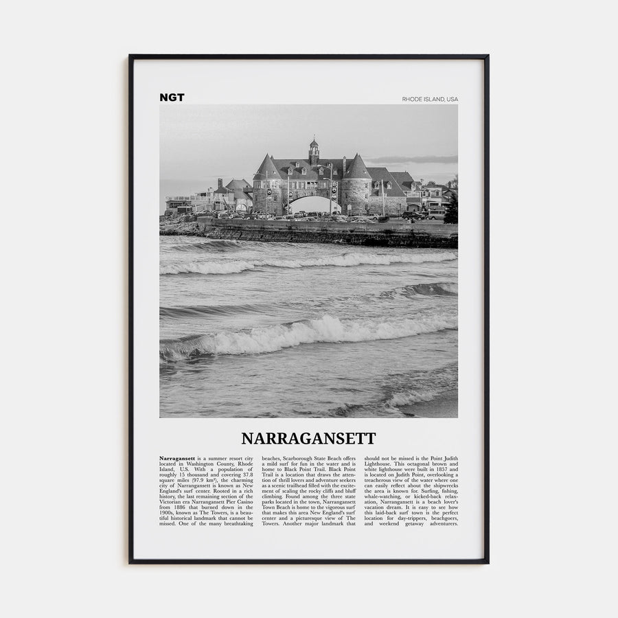 Narragansett Travel B&W No 2 Poster