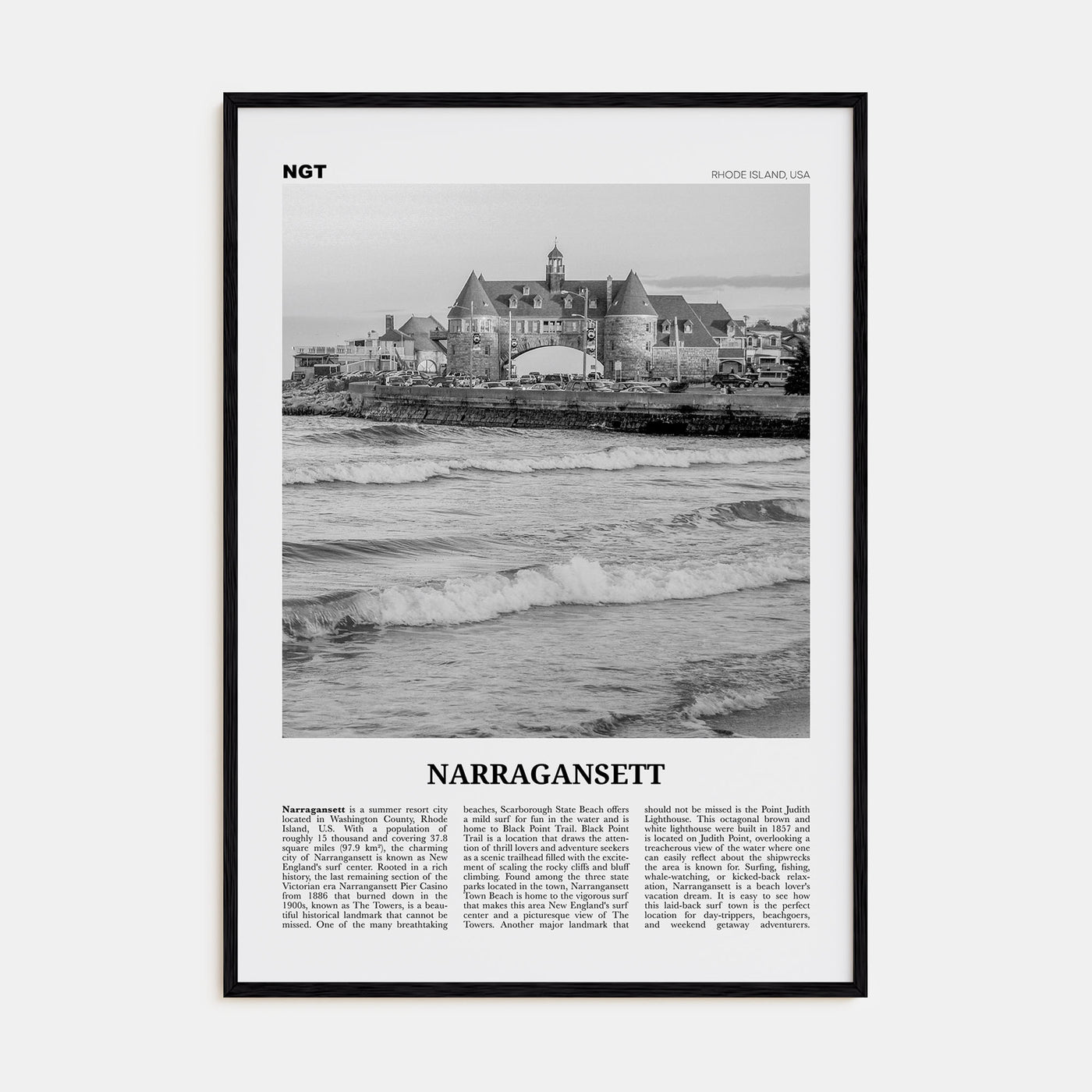 Narragansett Travel B&W No 2 Poster