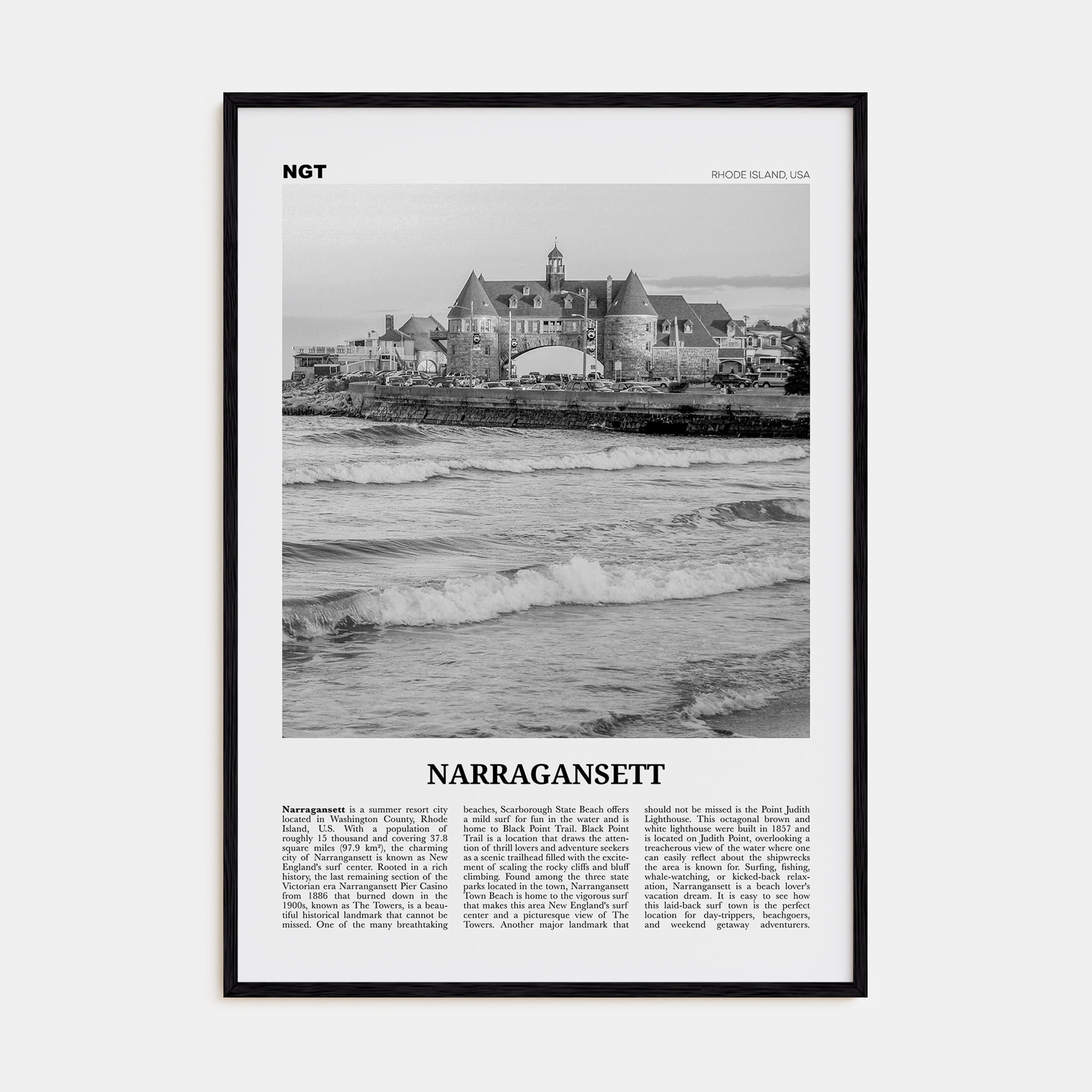 Narragansett Travel B&W No 2 Poster