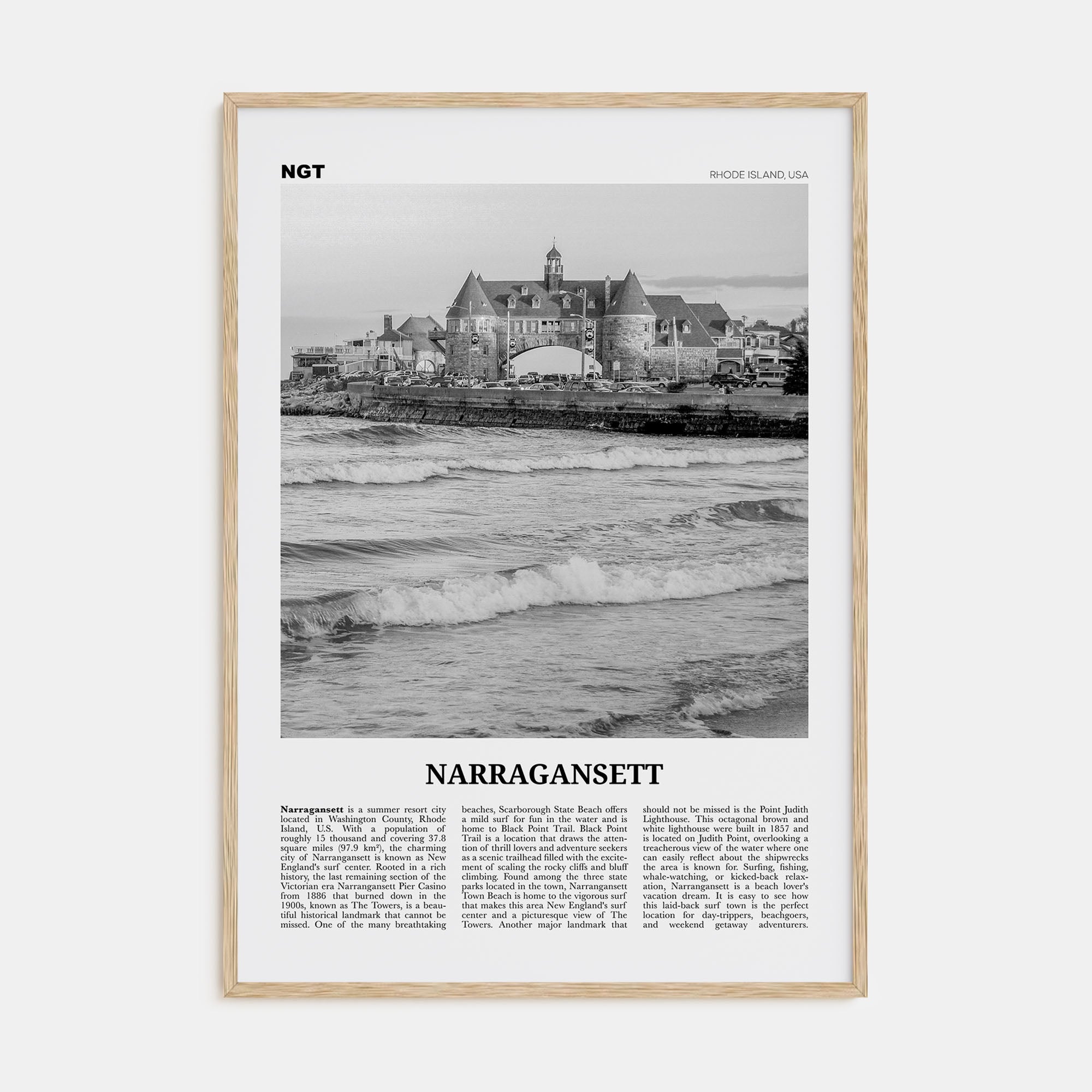 Narragansett Travel B&W No 2 Poster
