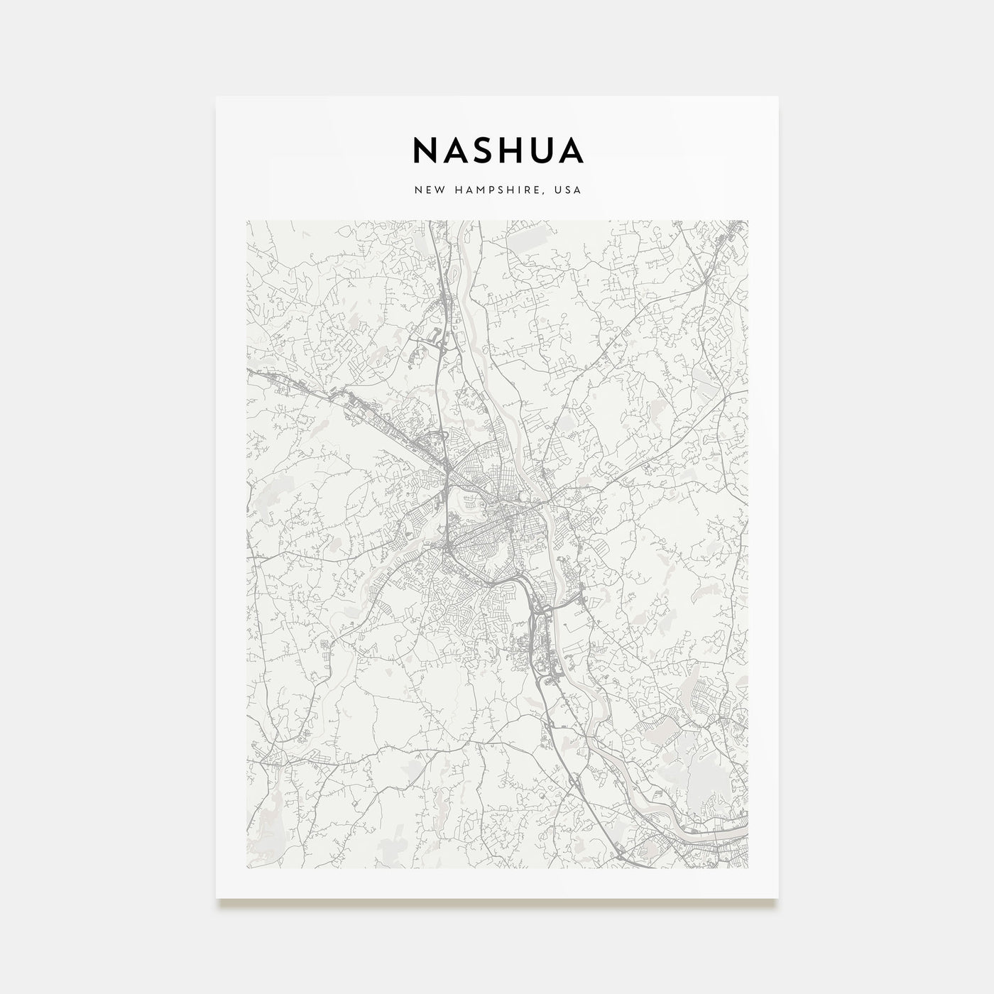 Nashua Map Portrait Poster