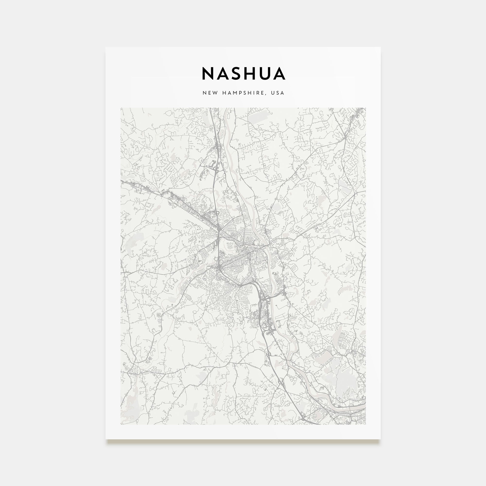 Nashua Map Portrait Poster