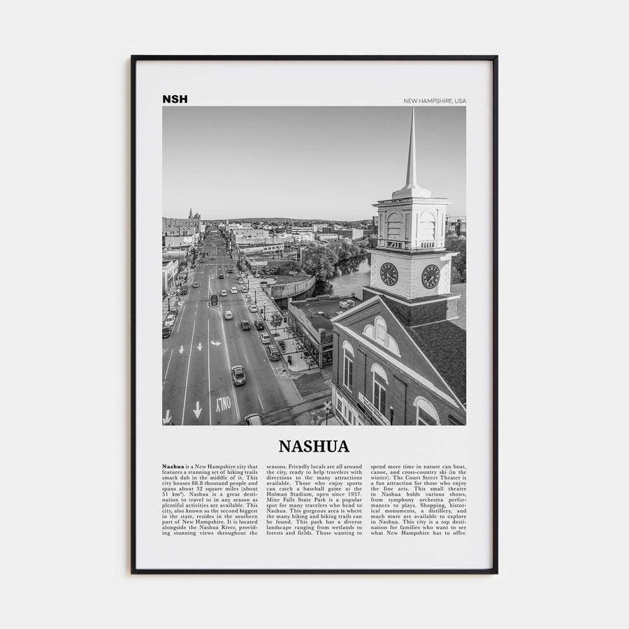 Nashua Travel B&W Poster