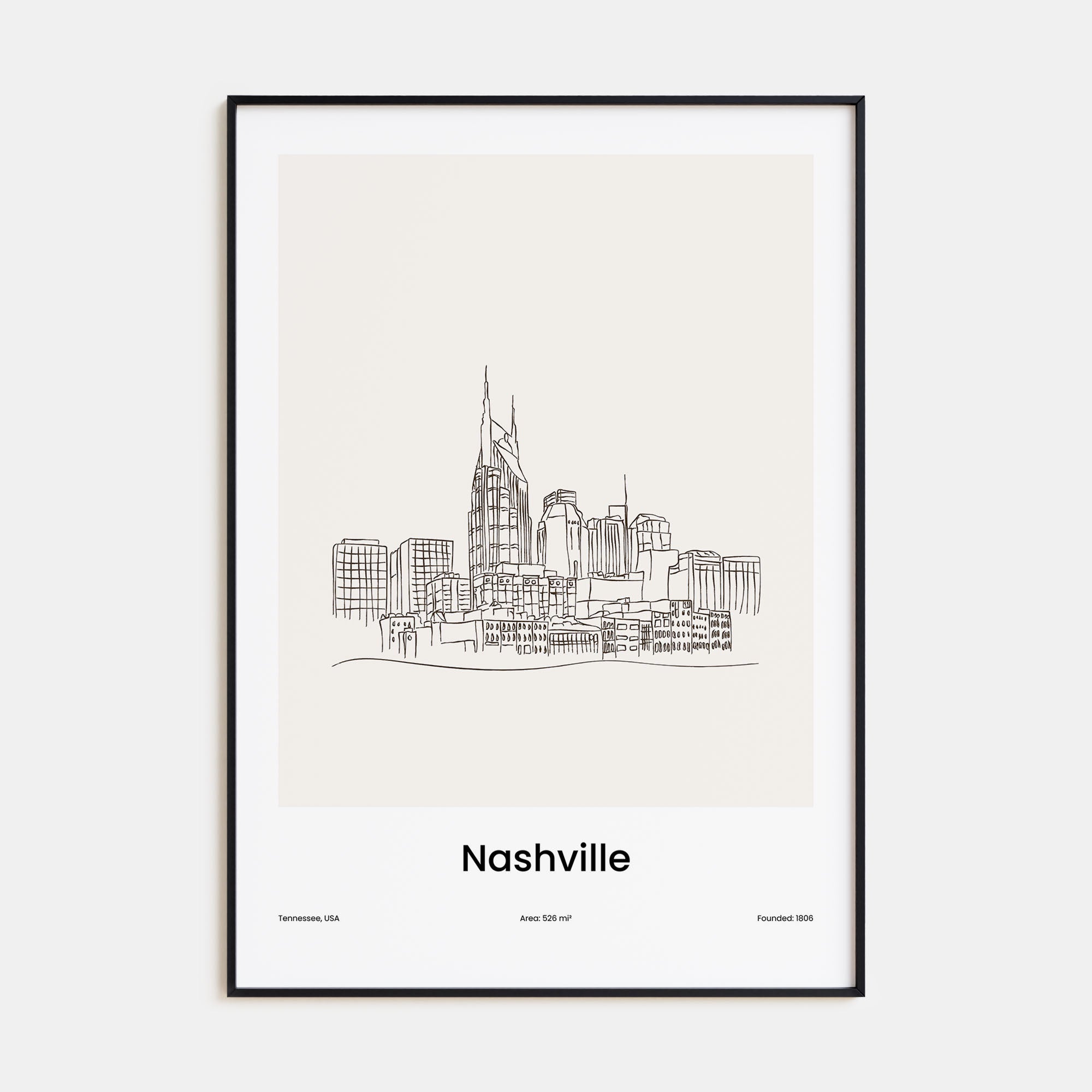 Nashville Drawn Poster
