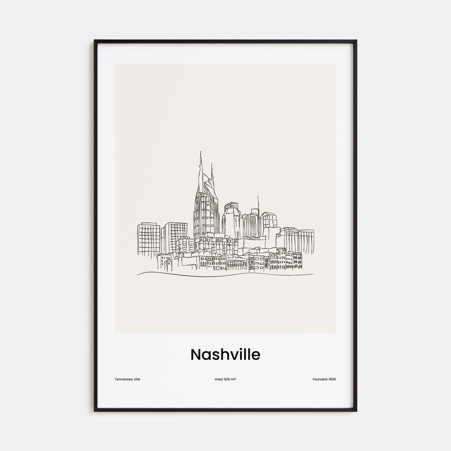 Nashville Drawn Poster