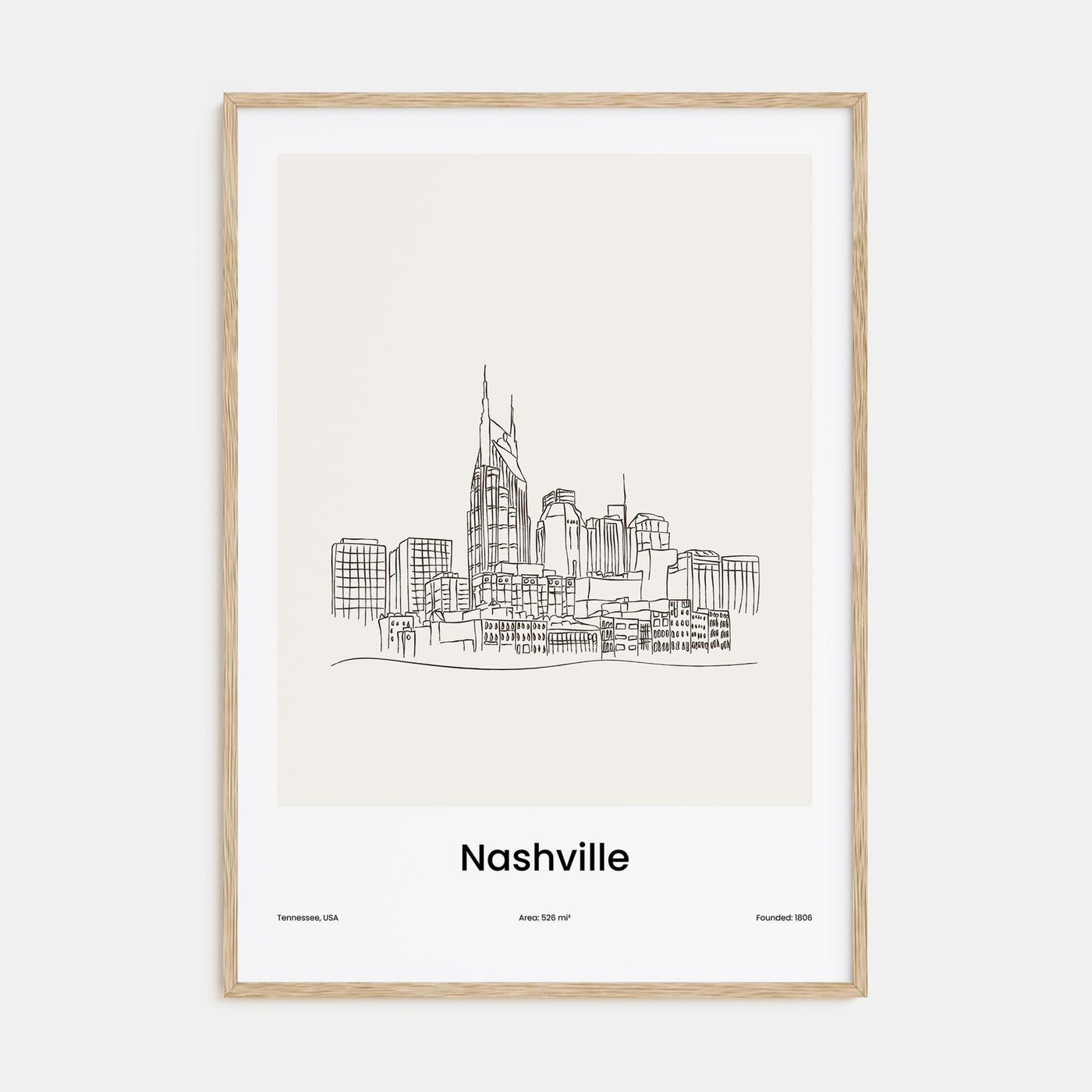 Nashville Drawn Poster