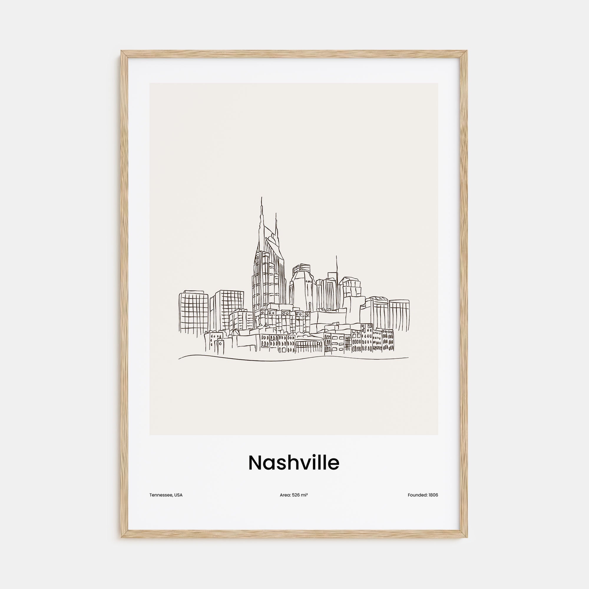 Nashville Drawn Poster