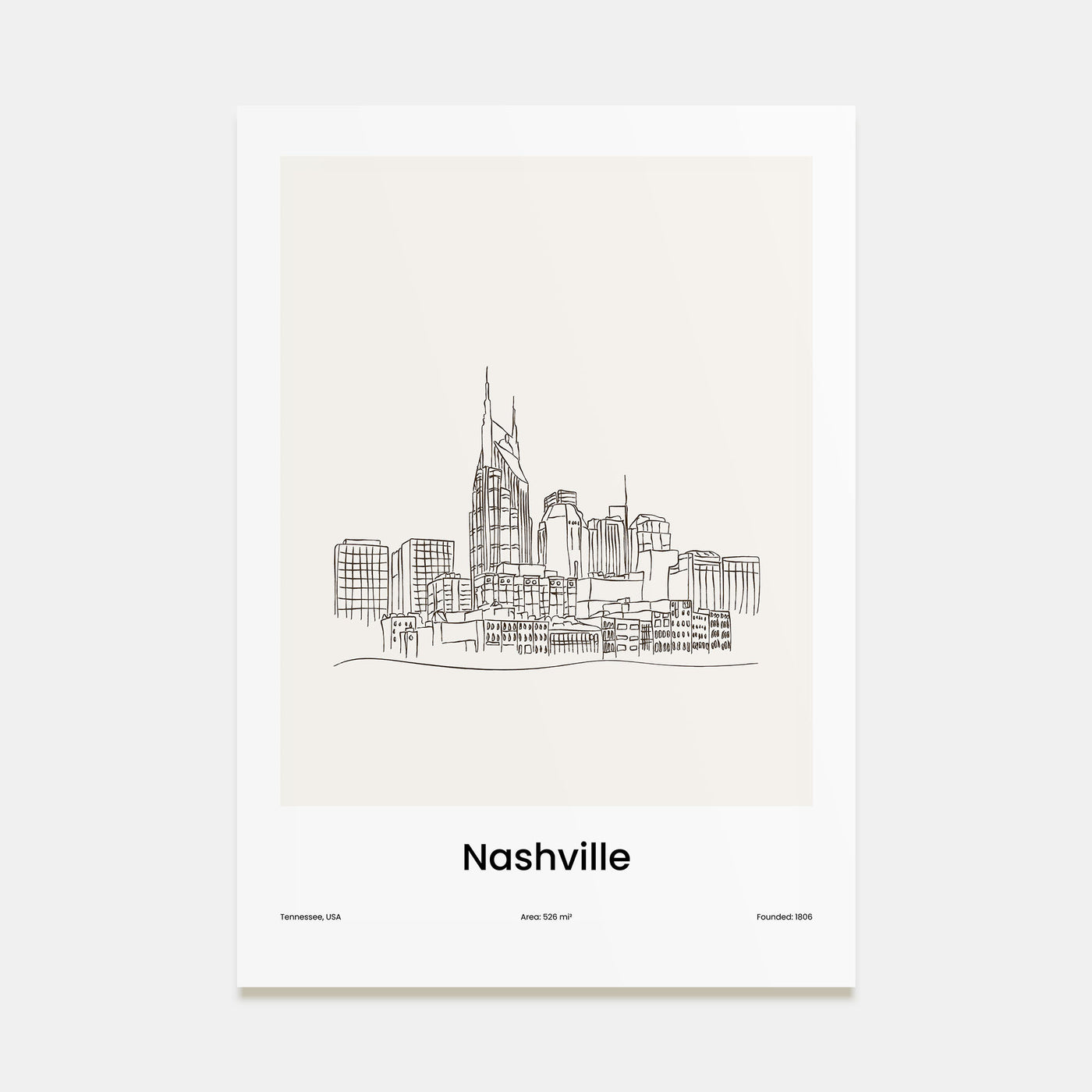 Nashville Drawn Poster