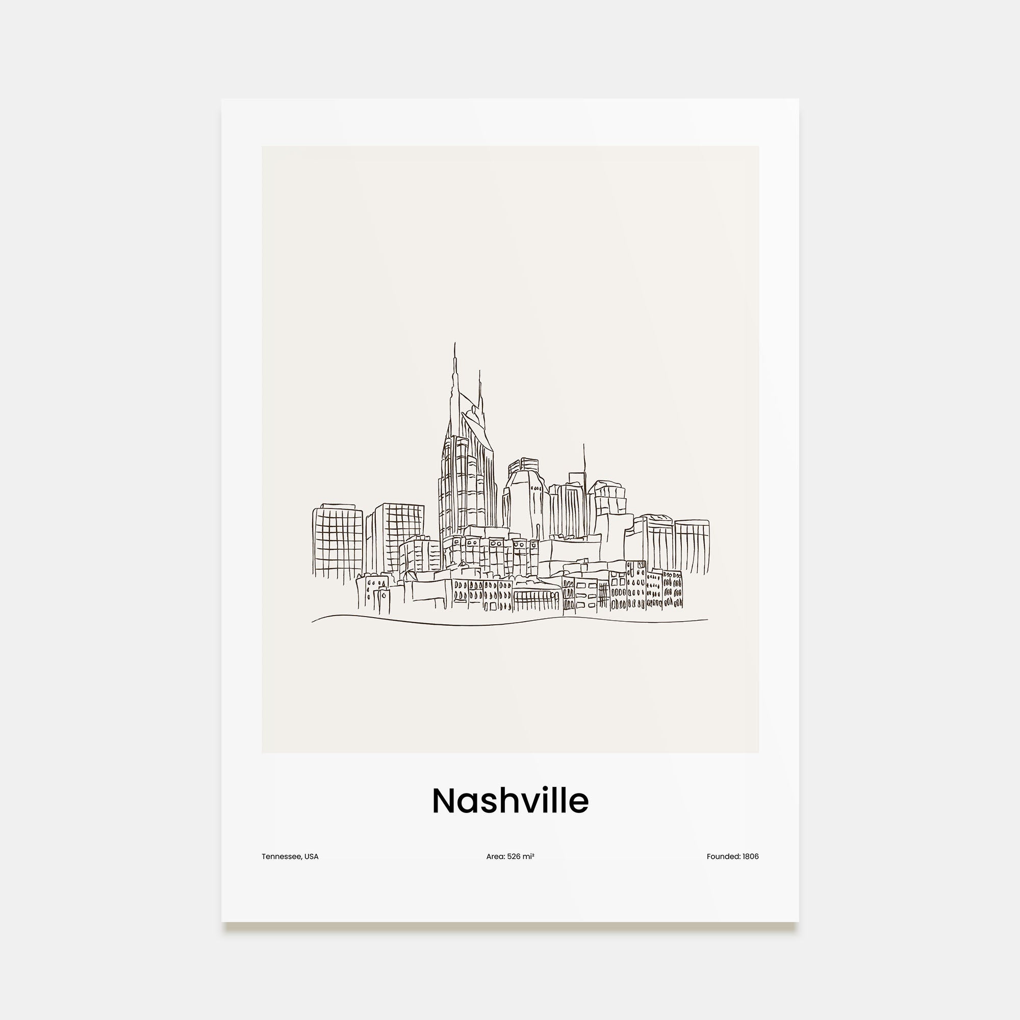 Nashville Drawn Poster