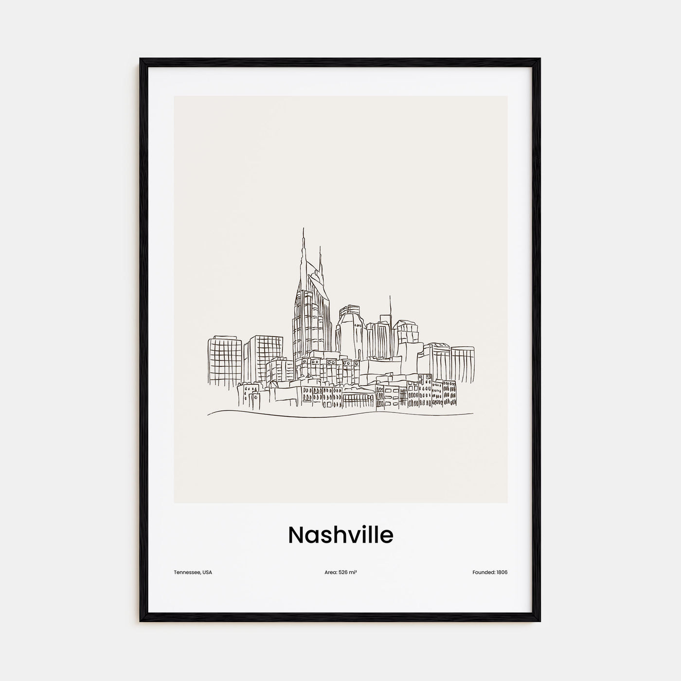 Nashville Drawn Poster