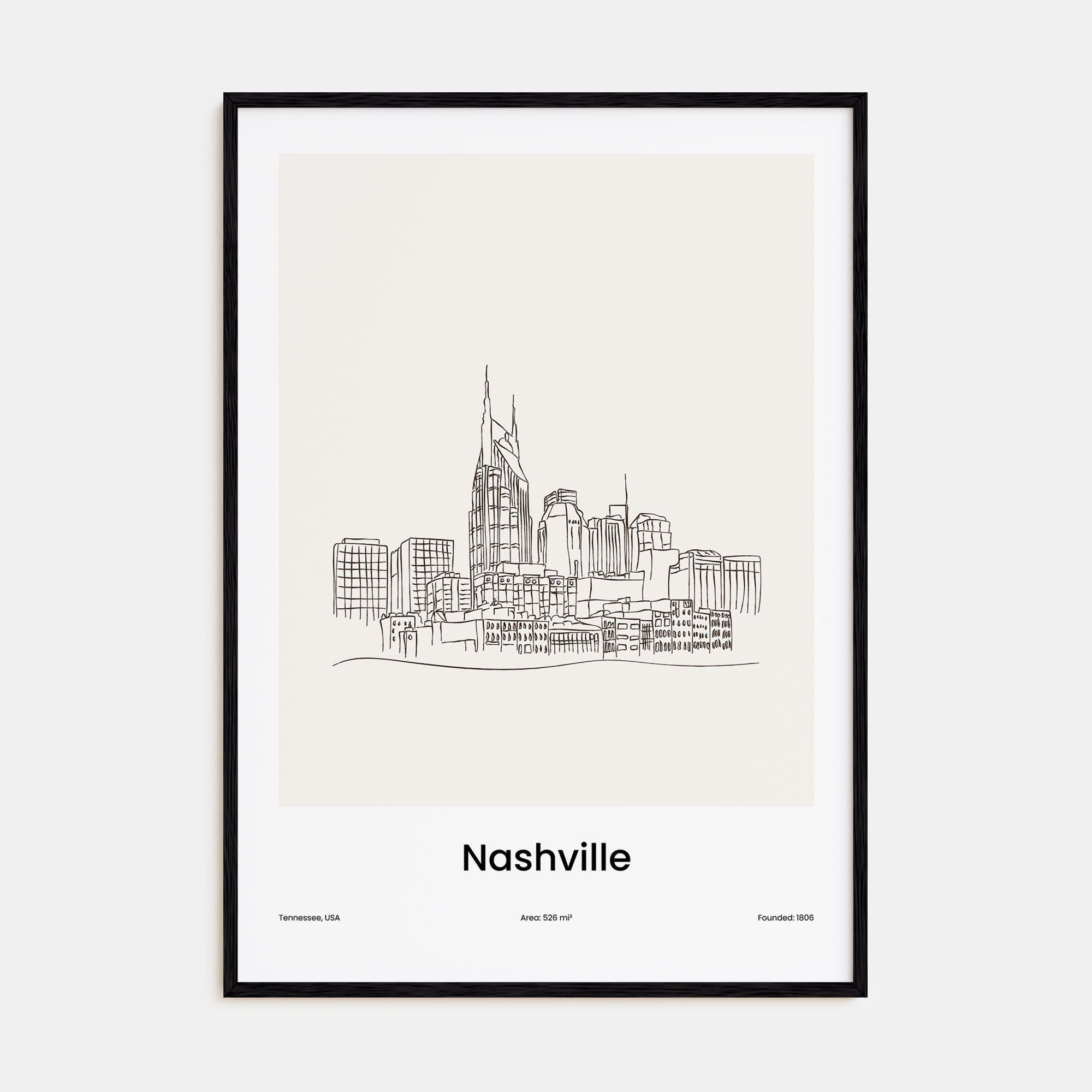 Nashville Drawn Poster
