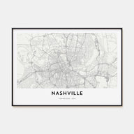 Nashville Map Landscape Poster