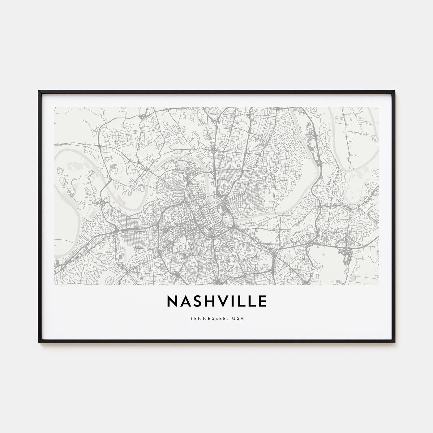 Nashville Map Landscape Poster