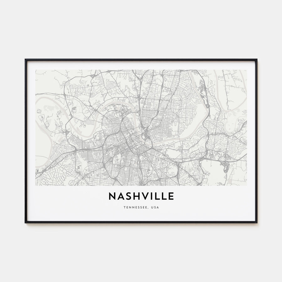 Nashville Map Landscape Poster