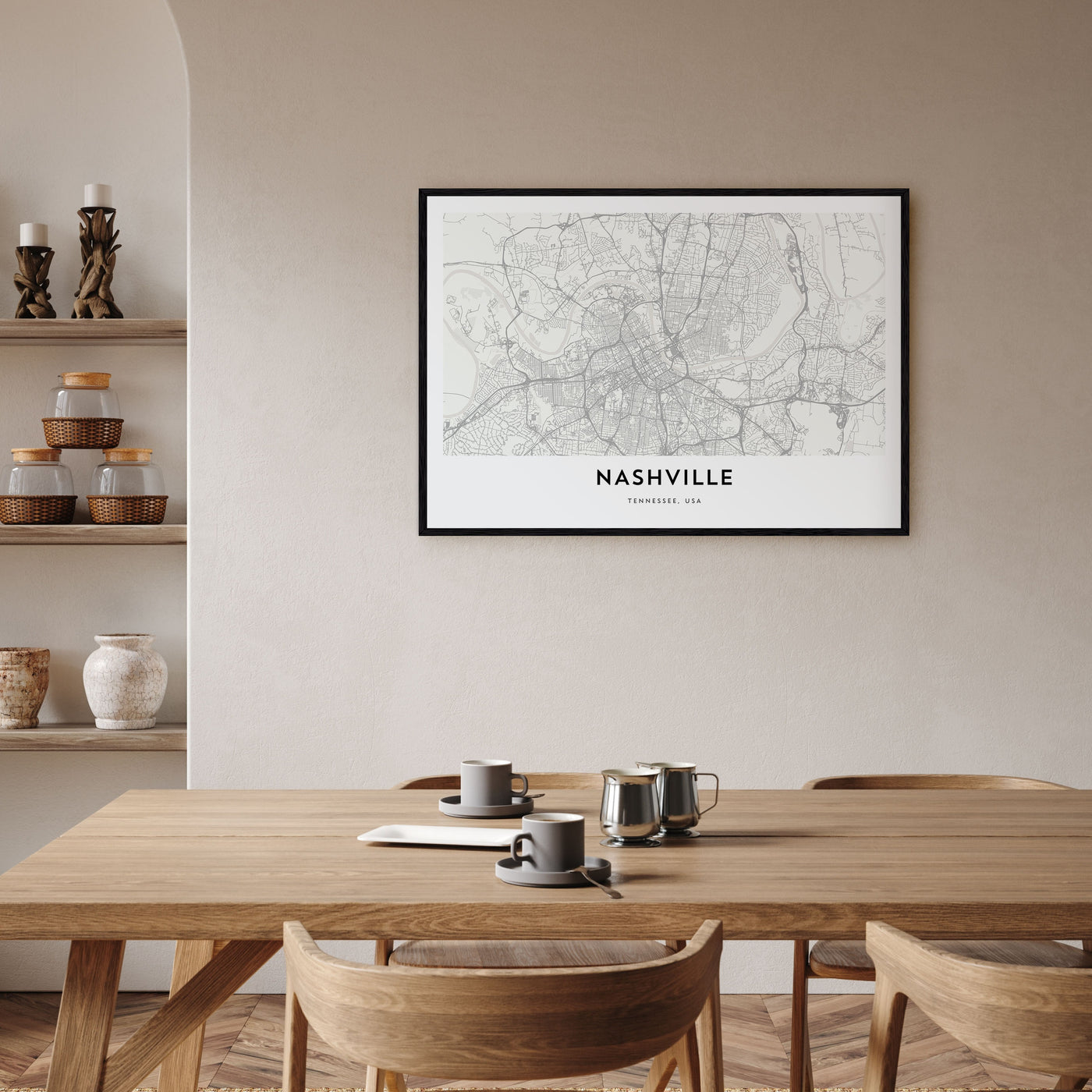 Nashville Map Landscape Poster