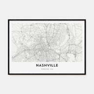 Nashville Map Landscape Poster
