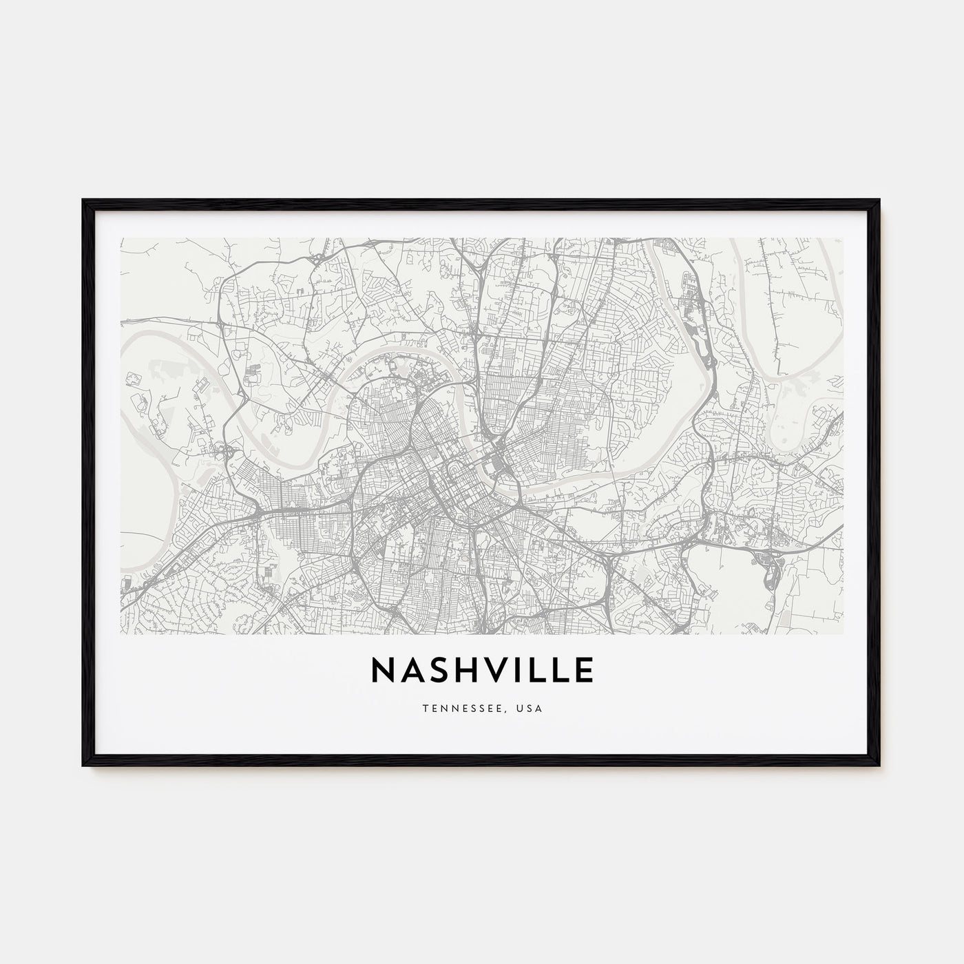 Nashville Map Landscape Poster