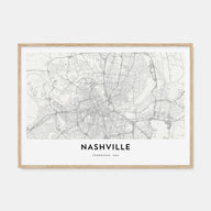 Nashville Map Landscape Poster