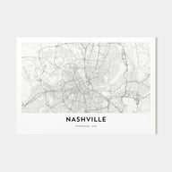 Nashville Map Landscape Poster