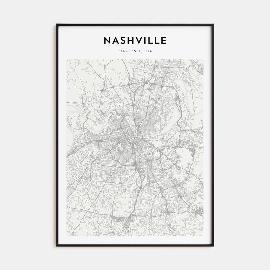 Nashville Map Portrait Poster