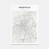 Nashville Map Portrait Poster