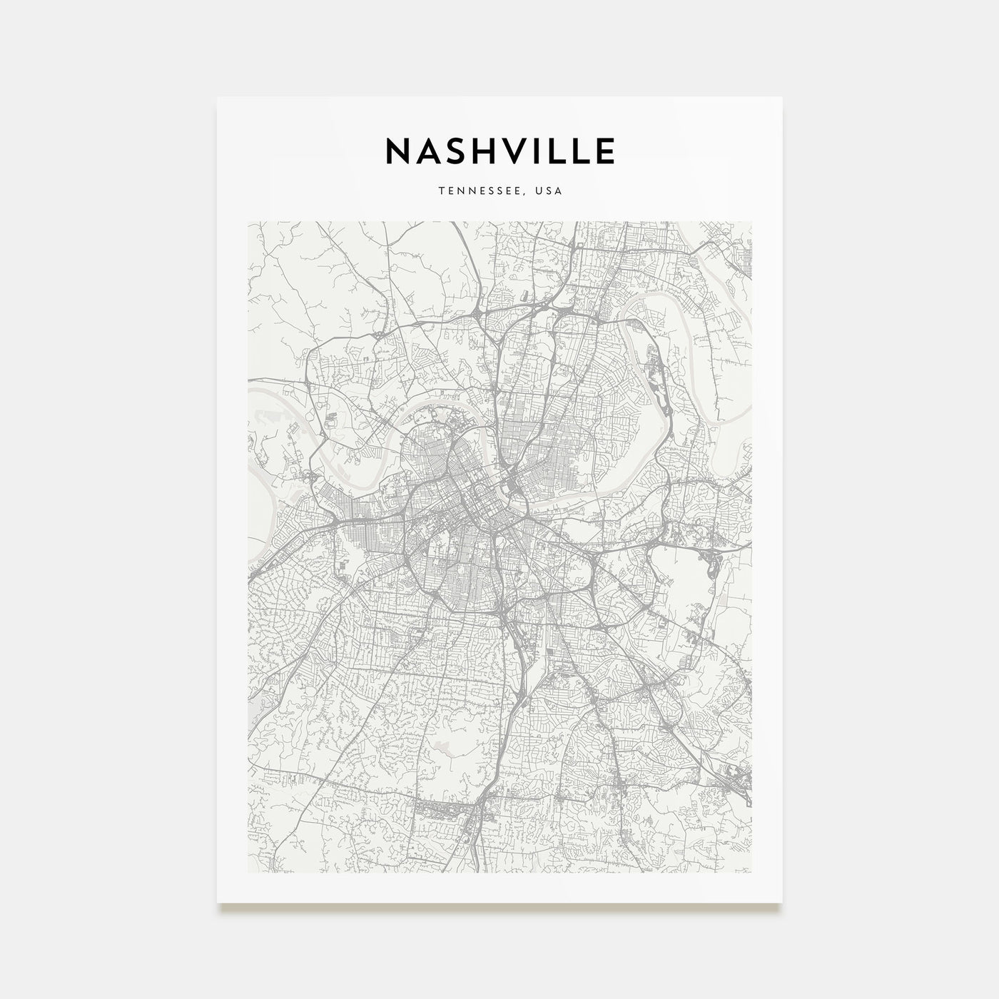 Nashville Map Portrait Poster