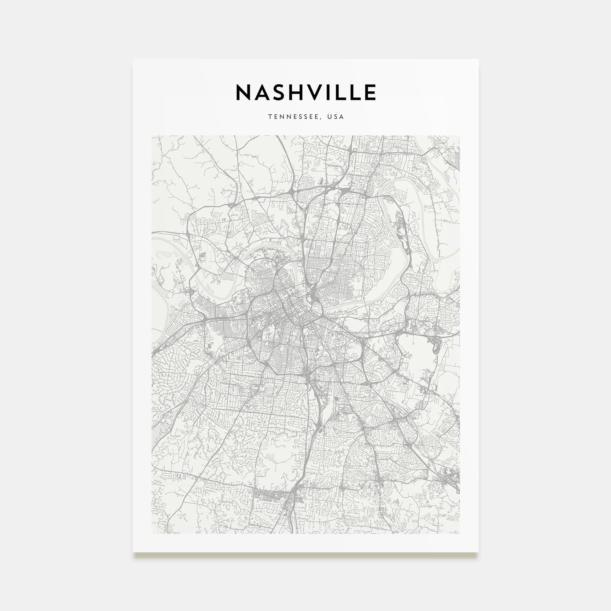 Nashville Map Portrait Poster