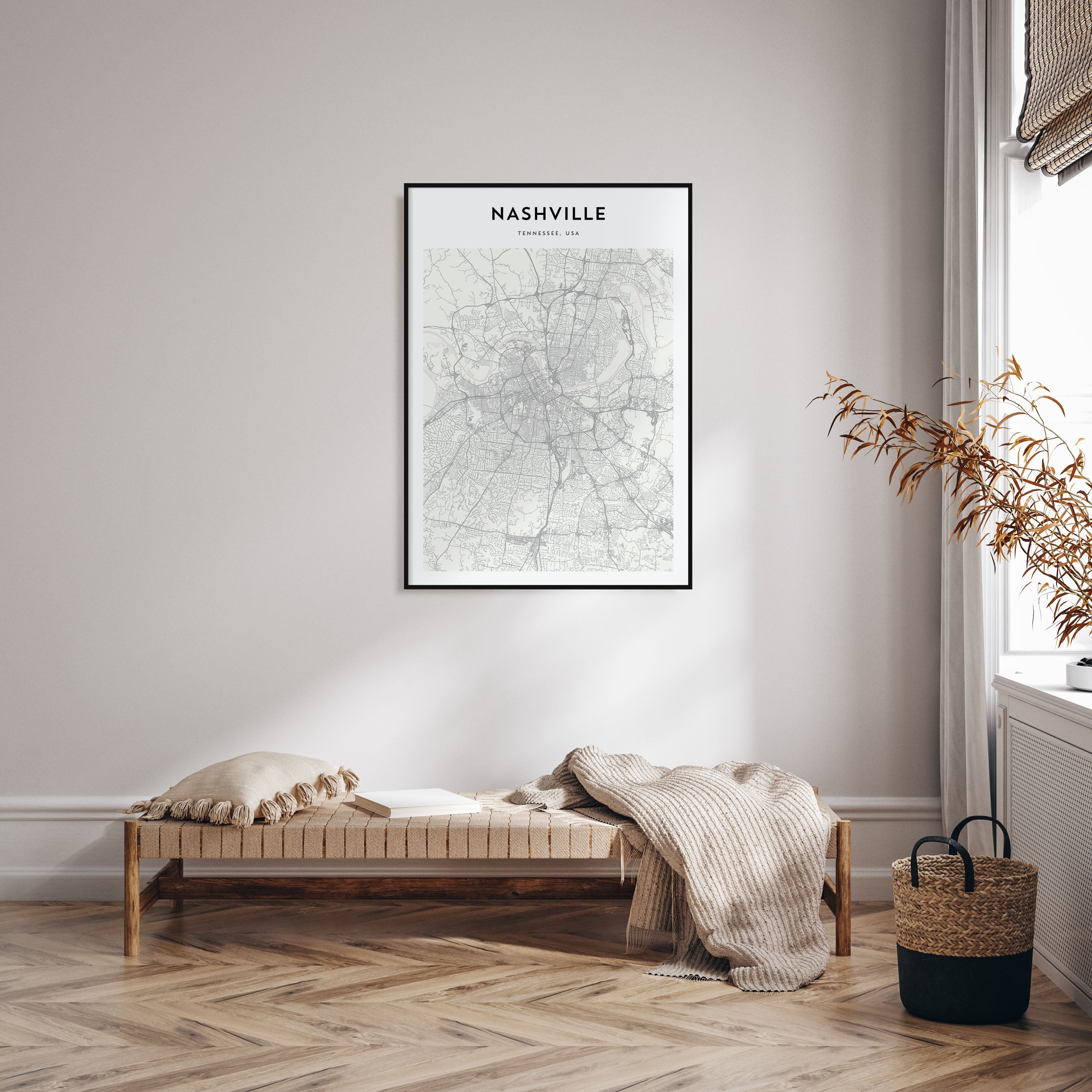 Nashville Map Portrait Poster
