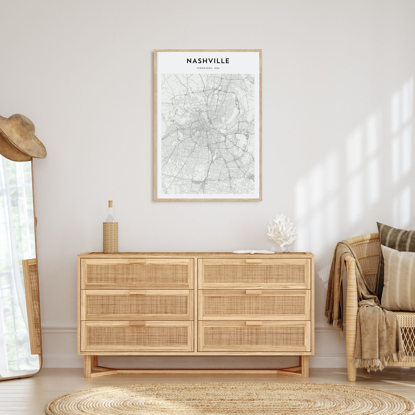 Nashville Map Portrait Poster