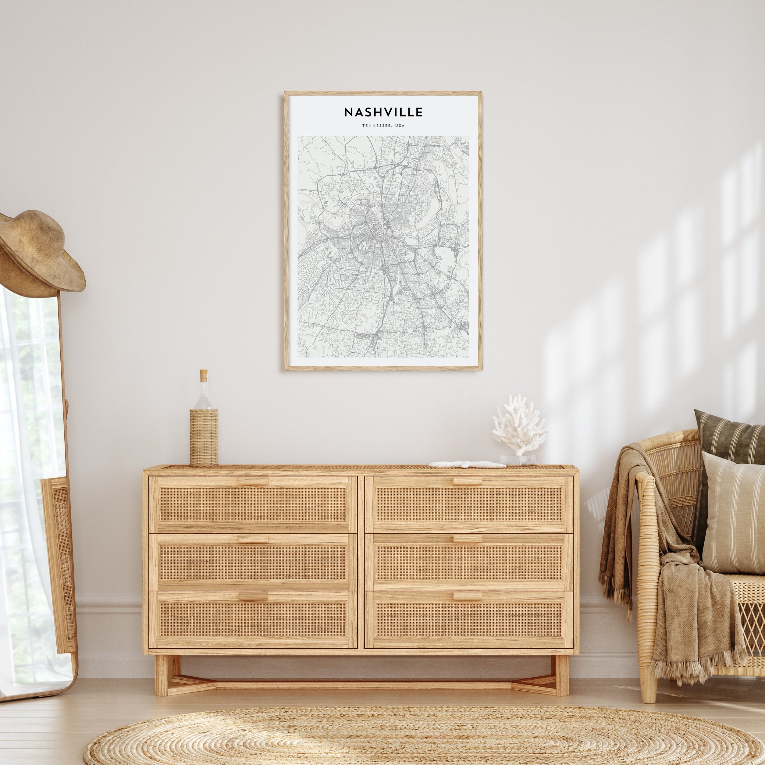 Nashville Map Portrait Poster
