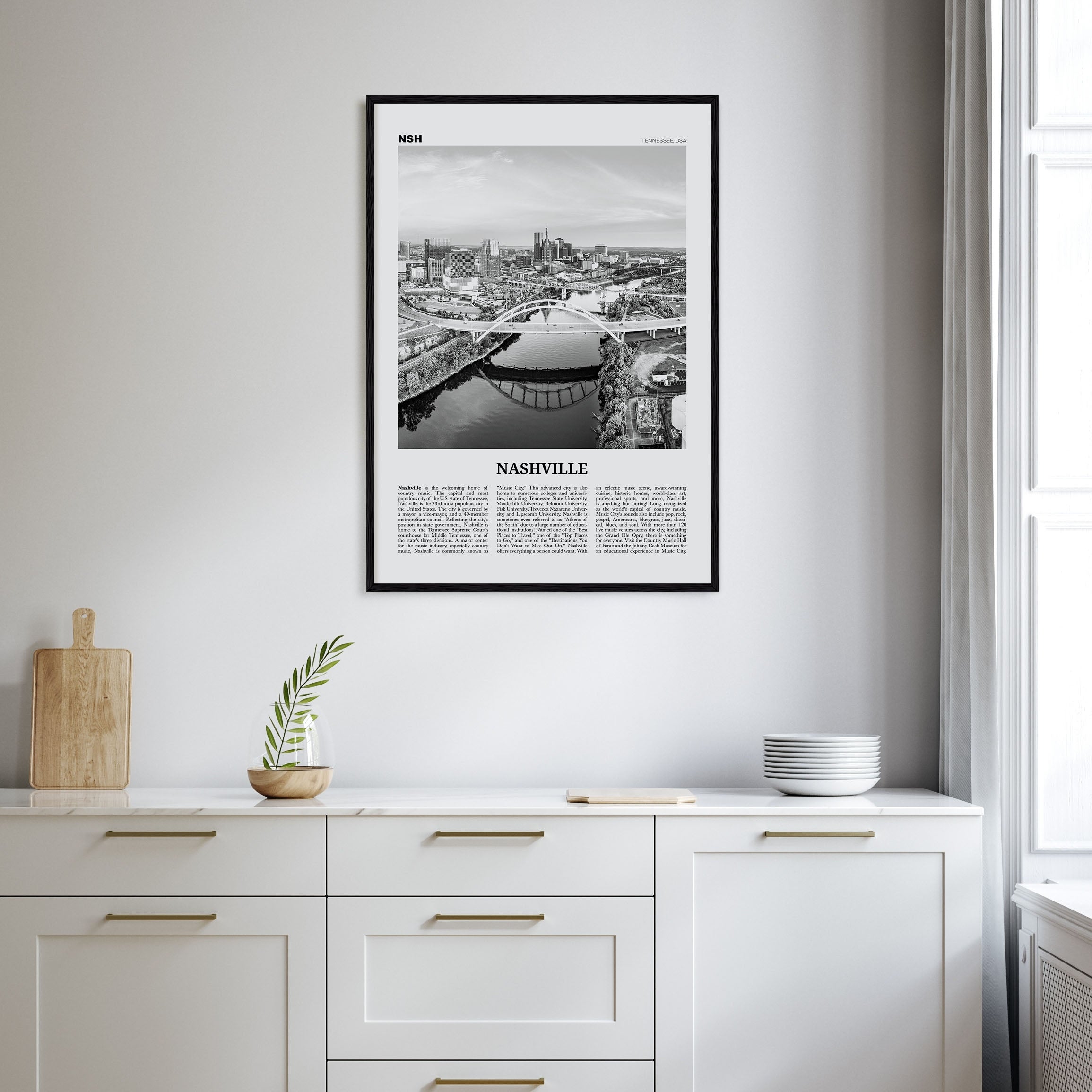 Nashville Travel B&W No 1 Poster