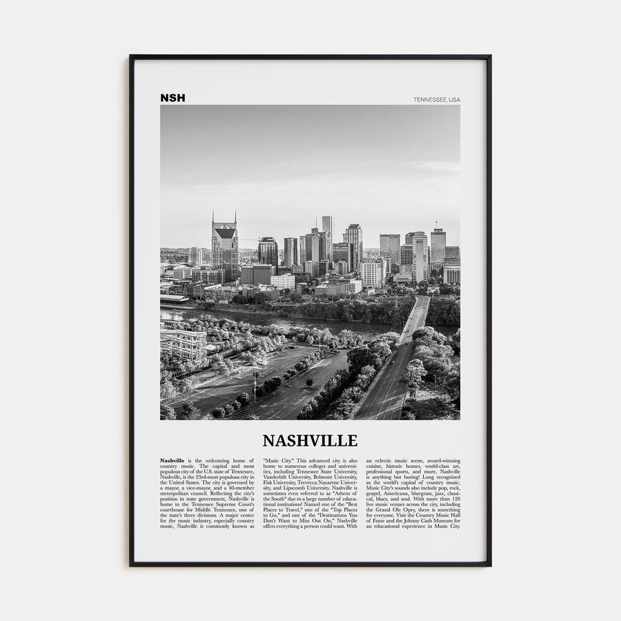 Nashville Travel B&W No 2 Poster