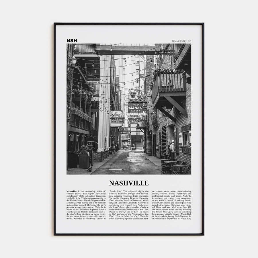Nashville Travel B&W No 3 Poster